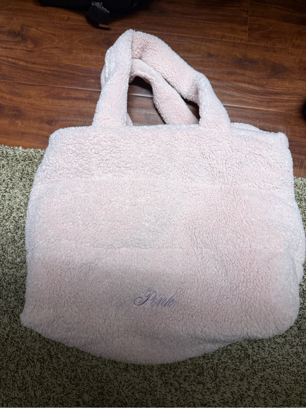 PINK Victoria's Secret Light Pink Sherpa Tote